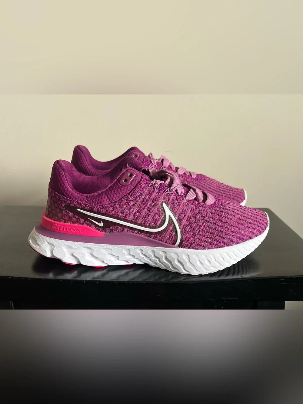 Nike React Infinity Run Flyknit 3 Womens Size 8 Bordeaux Purple DD3024 500